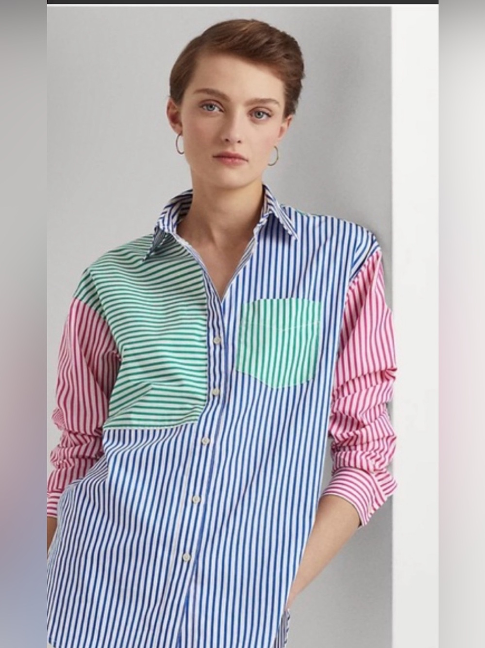 Striped Lauren Ralph Lauren vintage button up collared shirt